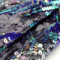 Foil Print Embroidery Velvet Fabric With Metallic Sequin